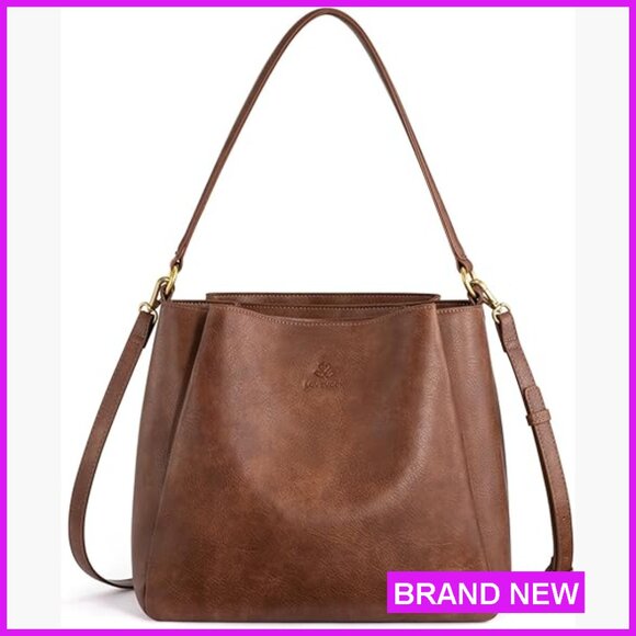 Handbags - Vegan Leather Hobo Bag Minimal Chic Work Travel Shoulder Handbag